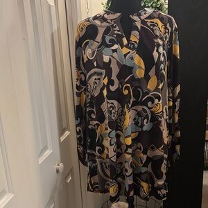 Dear Scarlett Colorful Patterned Long Sleeve Dress